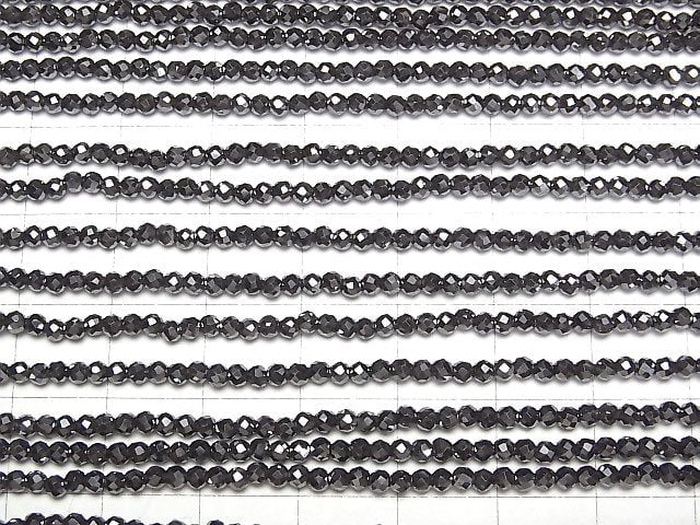 [Video]High Quality! Hematite Faceted Round 2mm 1strand beads (aprx.12inch/29cm)