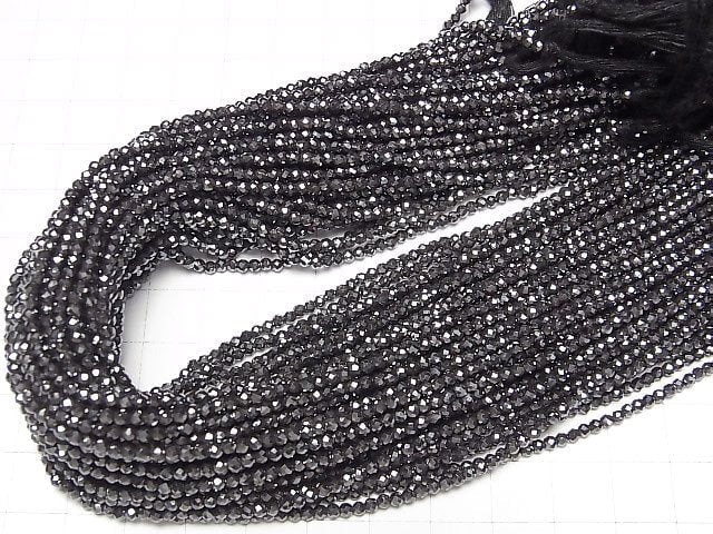[Video]High Quality! Hematite Faceted Round 2mm 1strand beads (aprx.12inch/29cm)