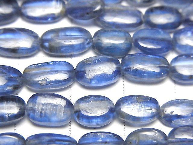 [Video]High Quality Kyanite AA+ Oval half or 1strand beads (aprx.15inch/38cm)