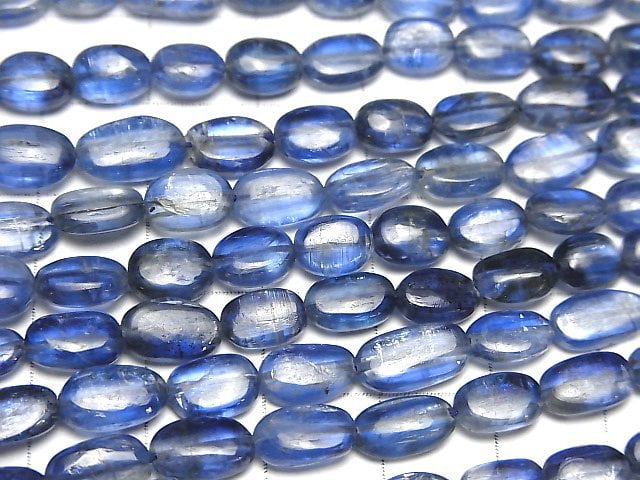 [Video]High Quality Kyanite AA+ Oval half or 1strand beads (aprx.15inch/38cm)