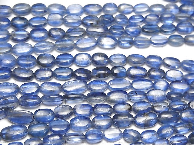 [Video]High Quality Kyanite AA+ Oval half or 1strand beads (aprx.15inch/38cm)