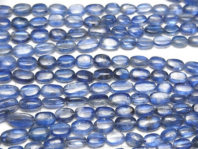 [Video]High Quality Kyanite AA+ Oval half or 1strand beads (aprx.15inch/38cm)