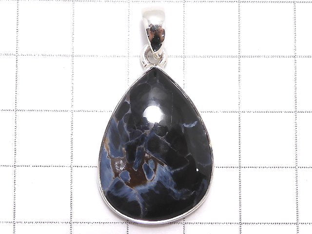 [Video][One of a kind] Blue Pietersite AAA Pendant Silver925 NO.5