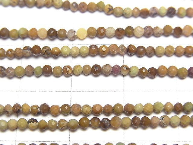 [Video] High Quality! Lemon Chrysoprase Faceted Round 2mm 1strand beads (aprx.12inch/30cm)