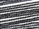 [Video] High Quality! Black Spinel AAA Faceted Round 3mm coating 1strand beads (aprx.15inch/37cm)