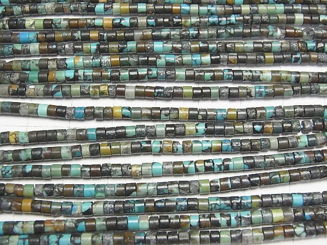 [Video]Turquoise AA Rondelle (Heishi)3x3x2mm 1strand beads (aprx.15inch/38cm)