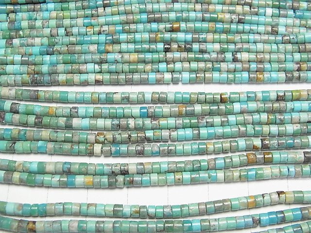 [Video]Turquoise AA++ Roundel (Heishi)3x3x2mm half or 1strand beads (aprx.15inch/38cm)