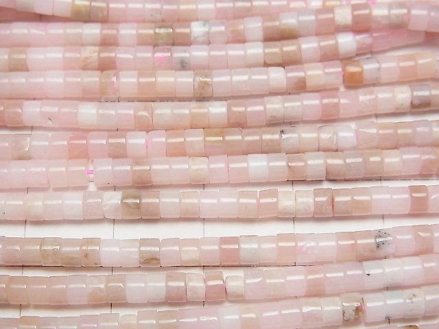 [Video] Pink Opal AA Roundel (Heishi)3x3x2mm 1strand beads (aprx.15inch/37cm)