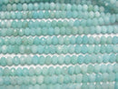 [Video] High Quality! Peruvian Amazonite AA Faceted Button Rondelle 4x4x3 1strand beads (aprx.15inch/37cm)