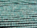 [Video] High Quality! Peruvian Amazonite AA Faceted Button Rondelle 4x4x3 1strand beads (aprx.15inch/37cm)