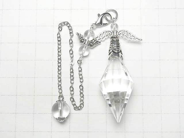 [Video] Crystal AAA- Pendulum 65x19x19mm with chain Silver color 1pc