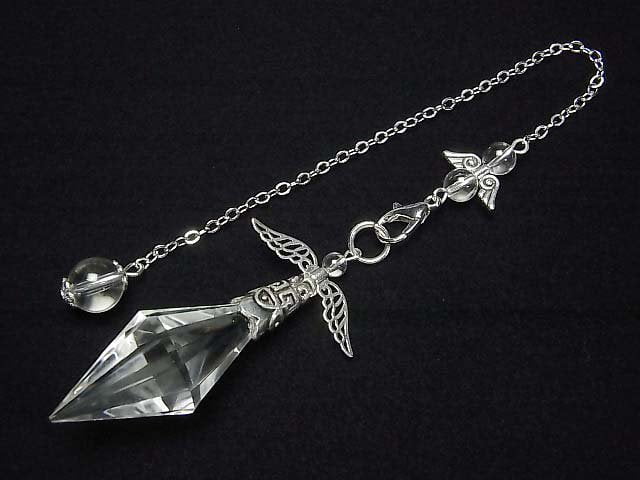 [Video] Crystal AAA- Pendulum 65x19x19mm with chain Silver color 1pc