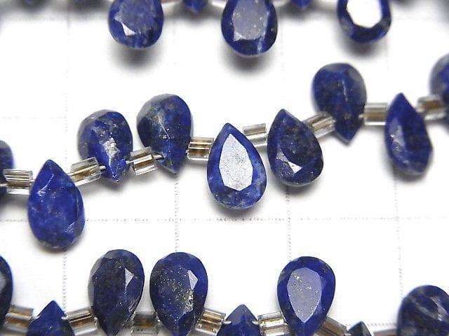 [Video] High Quality Lapislazuli AA++ Pear shape Faceted 8x5mm half or 1strand (28pcs )