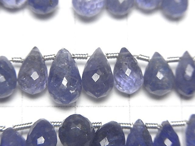 [Video]High Quality Tanzanite AA++ Drop Faceted Briolette half or 1strand beads (aprx.7inch/18cm)