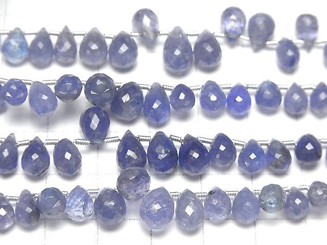 [Video]High Quality Tanzanite AA++ Drop Faceted Briolette half or 1strand beads (aprx.7inch/18cm)