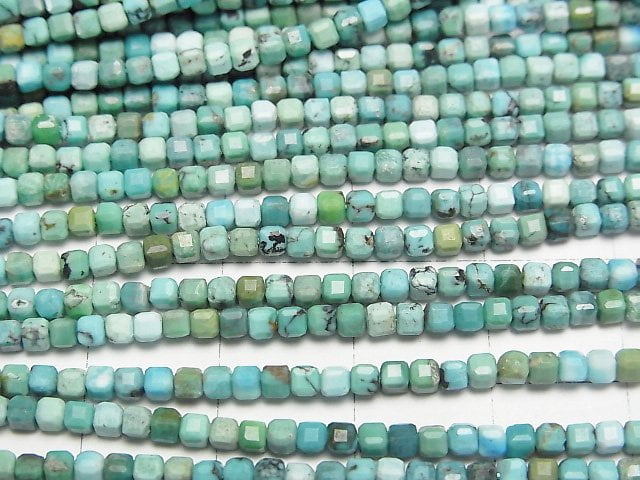 [Video] High Quality! Turquoise AA++ Cube Shape 2x2x2mm 1strand beads (aprx.15inch/38cm)