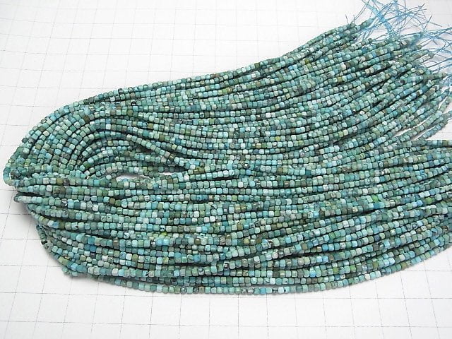 [Video] High Quality! Turquoise AA++ Cube Shape 2x2x2mm 1strand beads (aprx.15inch/38cm)