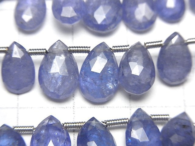 [Video]High Quality Tanzanite AAA- Pear shape Faceted Briolette half or 1strand beads (aprx.7inch/18cm)