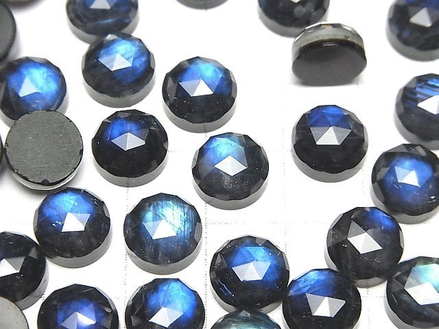 [Video] Onyx xLabradorite x Crystal AAA- Round Rose Cut 10x10mm 1pc