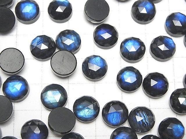 [Video] Onyx xLabradorite x Crystal AAA- Round Rose Cut 10x10mm 1pc