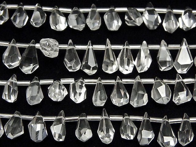 [Video] High Quality Crystal AAA- Rough Drop Faceted Briolette [S Size] 1strand (18pcs)