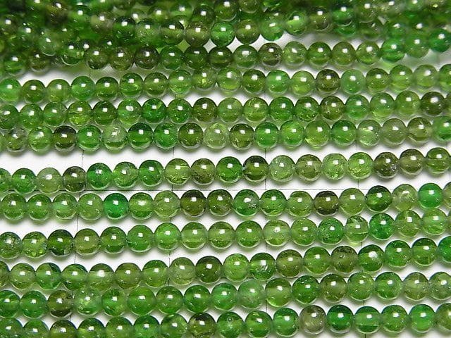 [Video]High Quality Chrome Diopside AAA- Round 3mm 1strand beads (aprx.15inch/37cm)