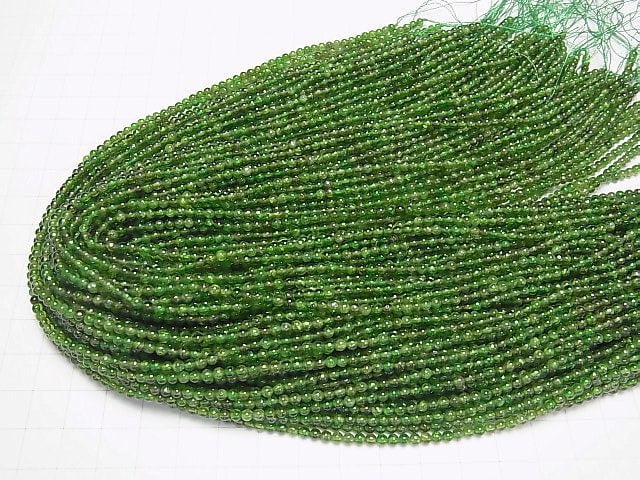 [Video]High Quality Chrome Diopside AAA- Round 3mm 1strand beads (aprx.15inch/37cm)