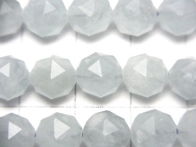 [Video] High Quality! Aquamarine AA+ Star Faceted Round 8mm half or 1strand beads (aprx.15inch/36cm)