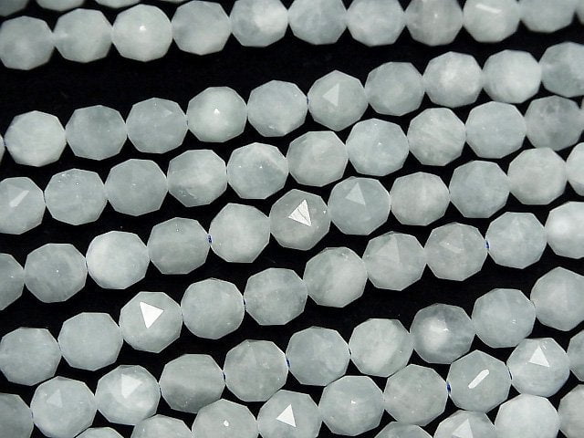 [Video] High Quality! Aquamarine AA+ Star Faceted Round 8mm half or 1strand beads (aprx.15inch/36cm)