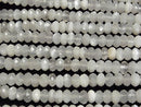 [Video] High Quality! White Moonstone AA++ Faceted Button Rondelle 7x7x4mm half or 1strand beads (aprx.15inch/38cm)