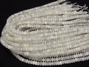 [Video] High Quality! White Moonstone AA++ Faceted Button Rondelle 7x7x4mm half or 1strand beads (aprx.15inch/38cm)
