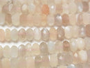 [Video] High Quality! Multi color Moonstone AA++ Faceted Button Rondelle 7x7x4mm half or 1strand beads (aprx.15inch/38cm)