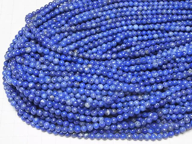 [Video] Lapislazuli A+ Round 4mm 1strand beads (aprx.15inch/38cm)