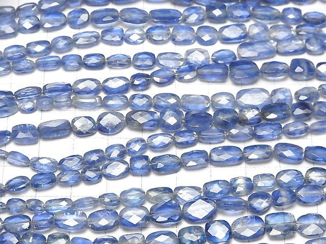 [Video]High Quality Kyanite AA++ Square -Faceted Rectangle 1strand beads (aprx.9inch/23cm)