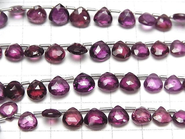 [Video]High Quality Rhodolite Garnet AAA- Chestnut Faceted Briolette half or 1strand beads (aprx.7inch/18cm)