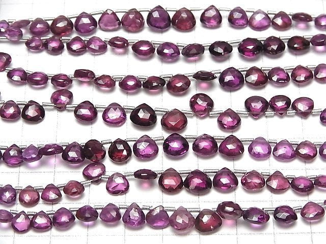 [Video]High Quality Rhodolite Garnet AAA- Chestnut Faceted Briolette half or 1strand beads (aprx.7inch/18cm)