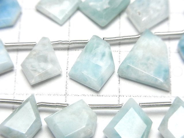 [Video]Larimar Pectolite AA++ Rough Slice Faceted half or 1strand beads (aprx.8inch/20cm)