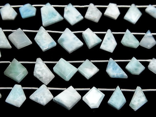 [Video]Larimar Pectolite AA++ Rough Slice Faceted half or 1strand beads (aprx.8inch/20cm)