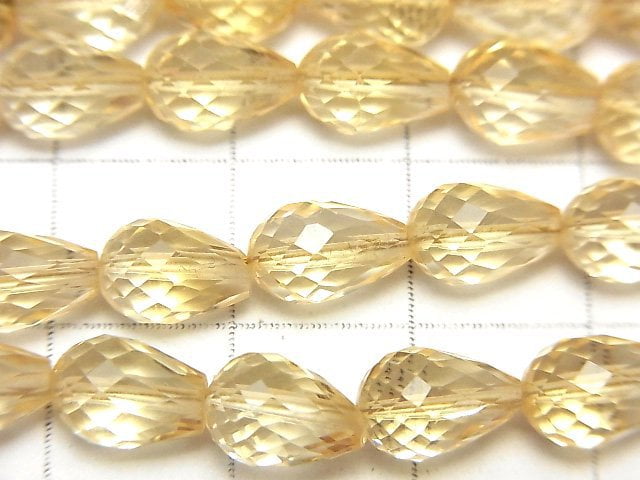 [Video]High Quality Citrine AA++ Vertical Hole Faceted Drop half or 1strand beads (aprx.9inch/22cm)