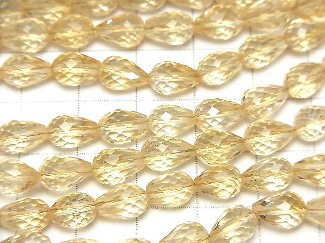 [Video]High Quality Citrine AA++ Vertical Hole Faceted Drop half or 1strand beads (aprx.9inch/22cm)