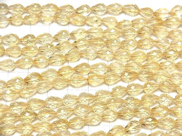 [Video]High Quality Citrine AA++ Vertical Hole Faceted Drop half or 1strand beads (aprx.9inch/22cm)