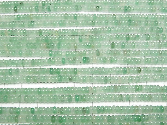 [Video] Green Aventurine Roundel 4x4x2mm 1strand beads (aprx.15inch/37cm)