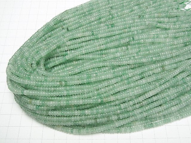 [Video] Green Aventurine Roundel 4x4x2mm 1strand beads (aprx.15inch/37cm)