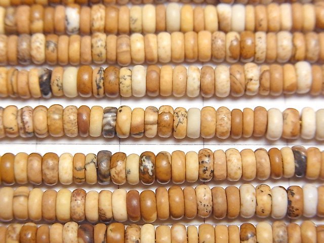 [Video] Picture Jasper Roundel 4x4x2mm 1strand beads (aprx.15inch/37cm)