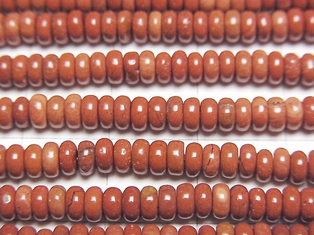 [Video] Red Jasper Roundel 4x4x2mm 1strand beads (aprx.15inch/37cm)