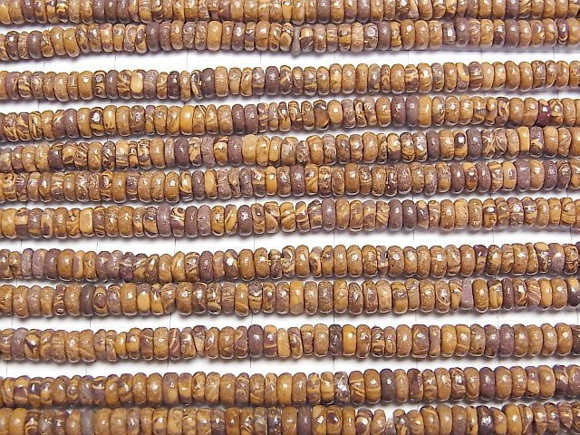 [Video] Elephant skin Jasper Rondelle 4x4x2mm 1strand beads (aprx.15inch/37cm)