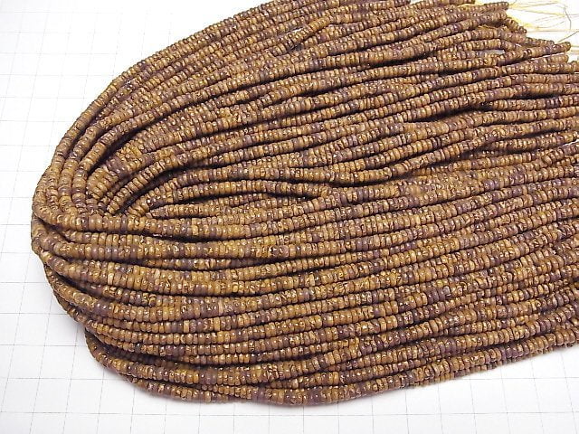 [Video] Elephant skin Jasper Rondelle 4x4x2mm 1strand beads (aprx.15inch/37cm)