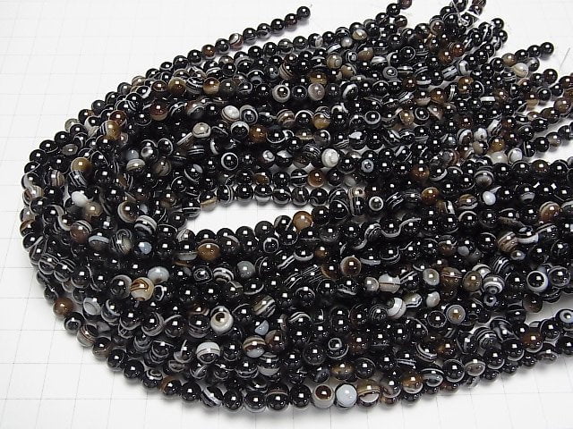 [Video] Tibetan Agate (Eye Agate) AAA Round 6mm 1strand beads (aprx.15inch/37cm)