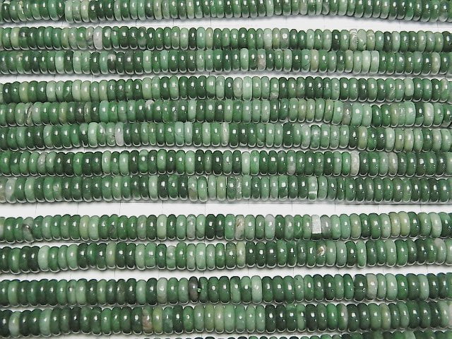 [Video]Nephrite Jade Roundel 6x6x2mm 1strand beads (aprx.15inch/37cm)