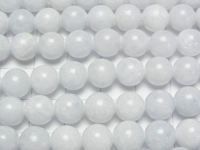 [Video]African Blue Calcite Round 8mm 1strand beads (aprx.15inch/36cm)